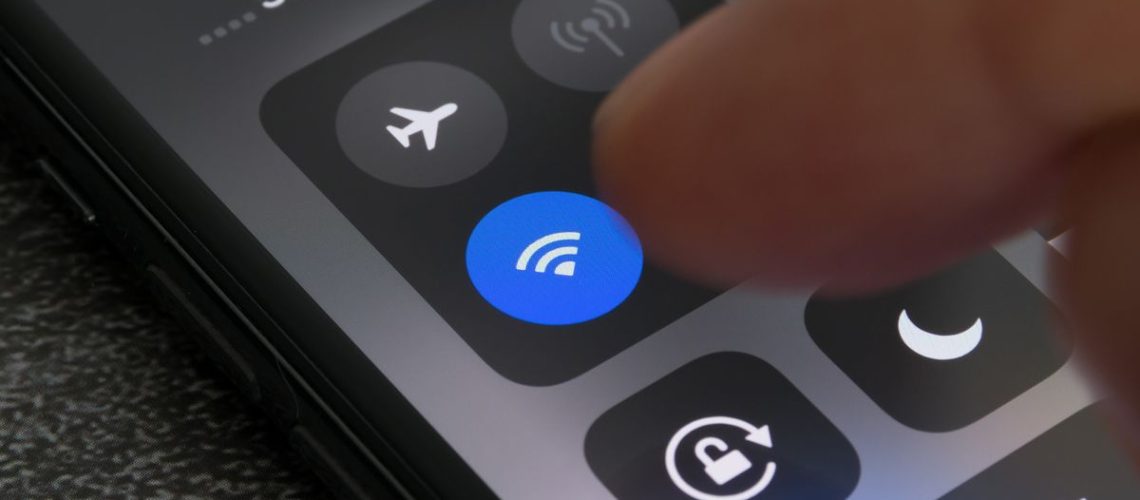 The Wi-Fi symbol on an iPhone screen