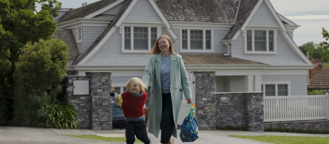 Milo (Duke McCloud) walking with Marissa Irvine (Sarah Snook) in All Her Fault