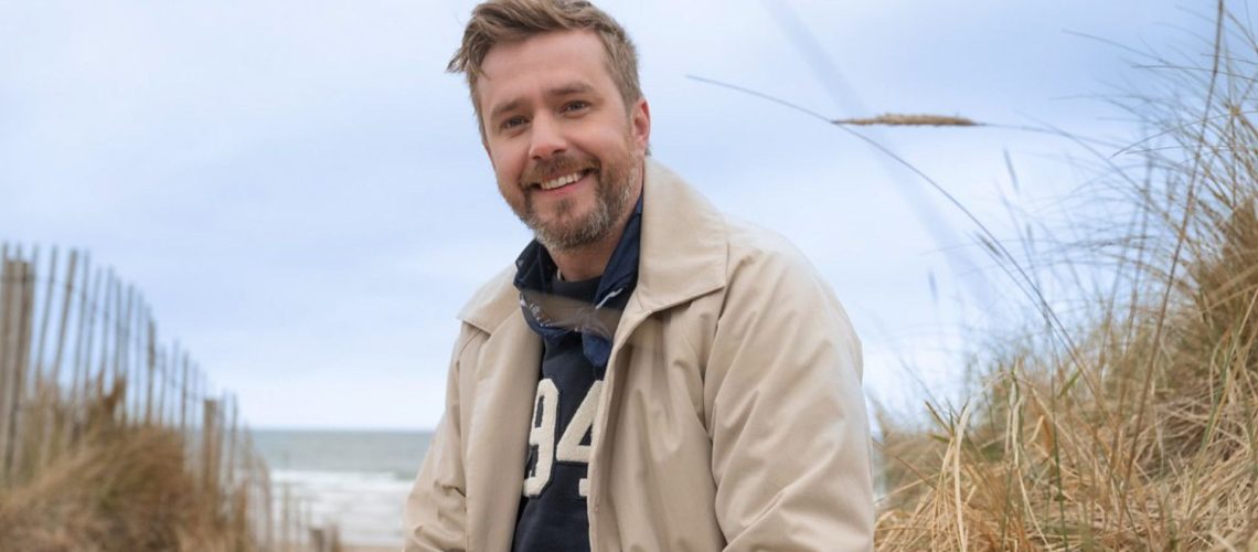 Iain Stirling in promotional image for "Race Against the Tide"
