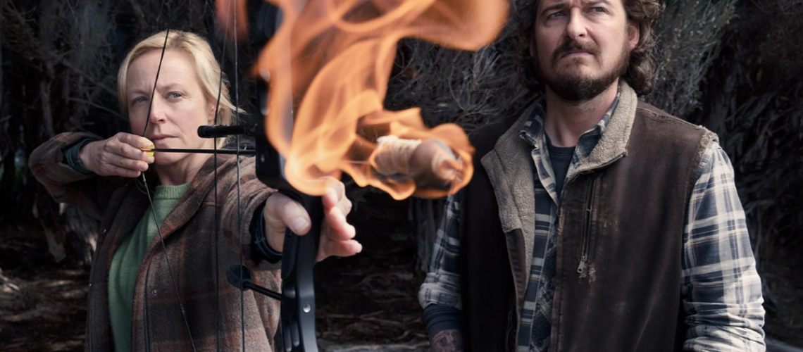 Anika Van Cleef (aka Stella Heikkinen) played by Marta Dusseldorp fires a flaming arrow in