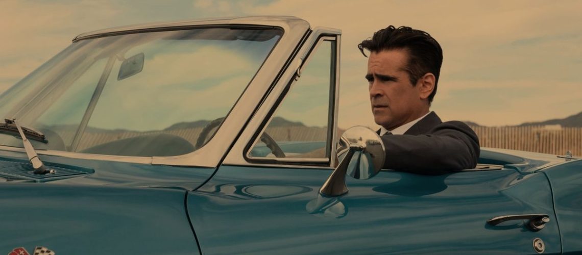 John Sugar (Colin Farrell) rides in a convertible car in