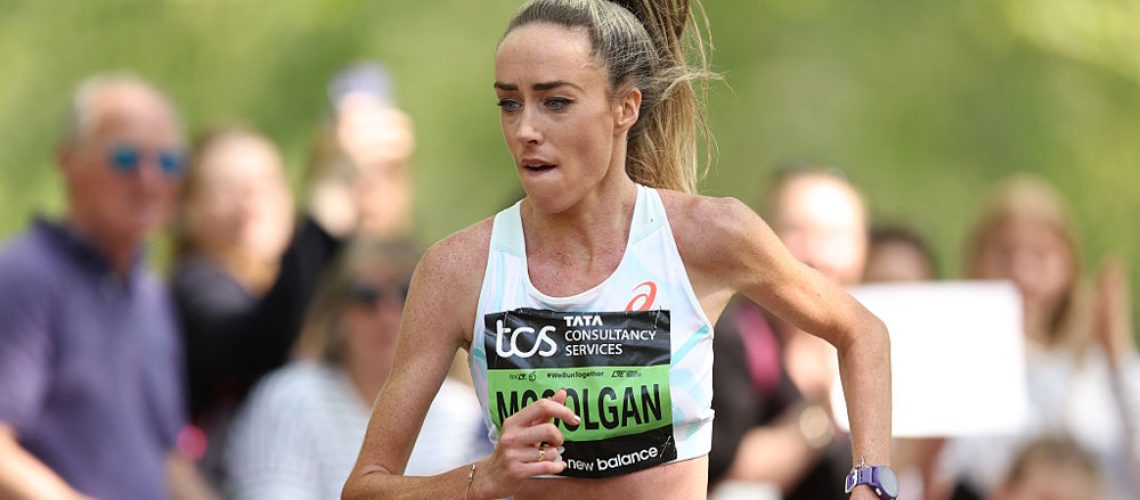 Runner Eilish McColgan competing in a race. She is one of the favorites to win the 2025 Great North Run.