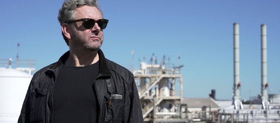 Michael Sheen in promotional image for his doc "Buried With Michael Sheen"