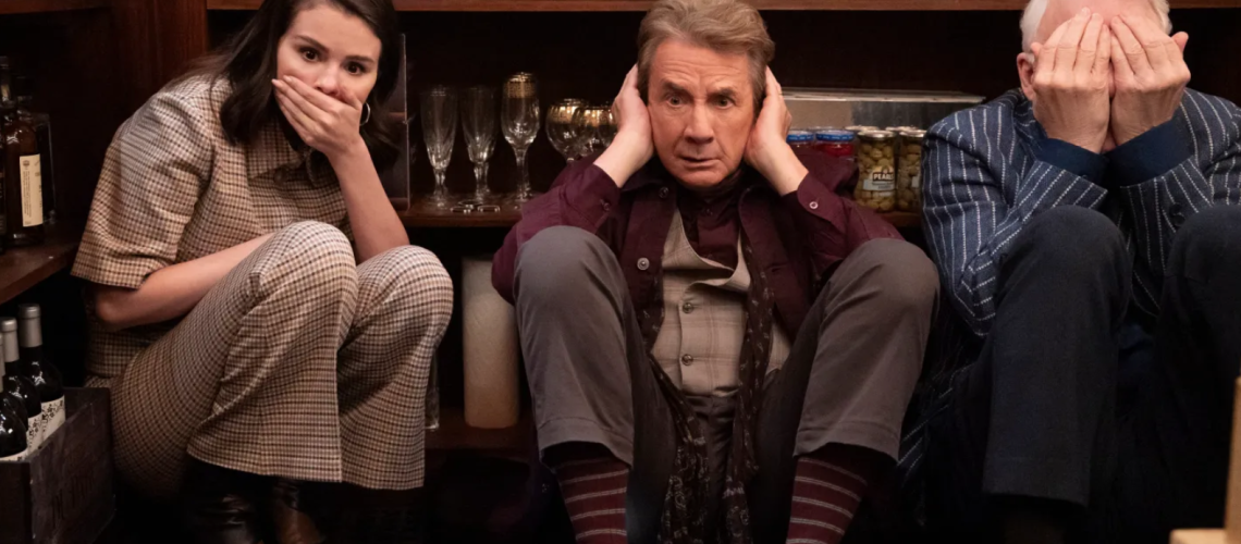 Mabel (played by Selena Gomez), Oliver (Martin Short) and Charles (Steve Martin) return in "Only Murders in the Building" season 5