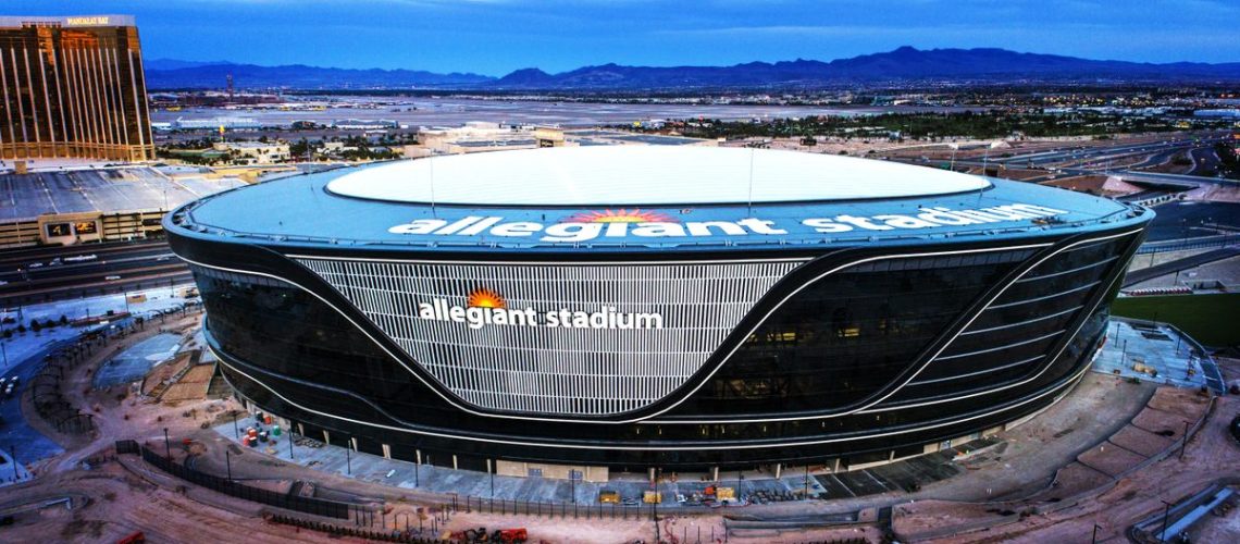 Allegiant Stadium in Las Vegas, the home of Super Bowl 2024.