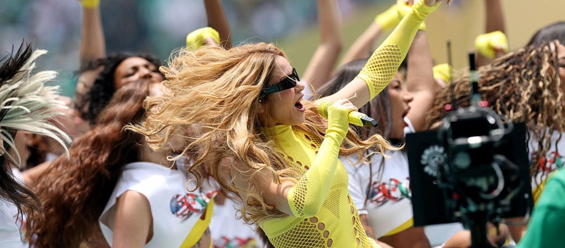 Shakira performs during the Opening Ceremony before the FIFA World Cup 2026 ahead of her performance at the FIFA World Cup 2026 final halftime show