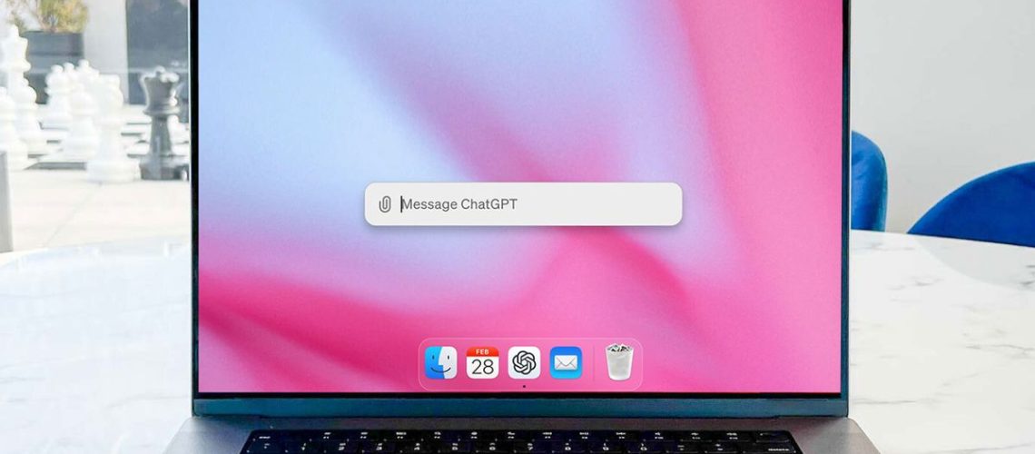 The ChatGPT Mac app running on a MacBook