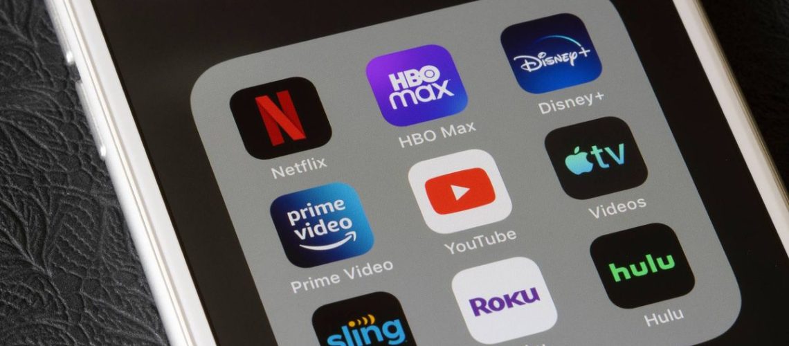 Streaming service apps on a phone