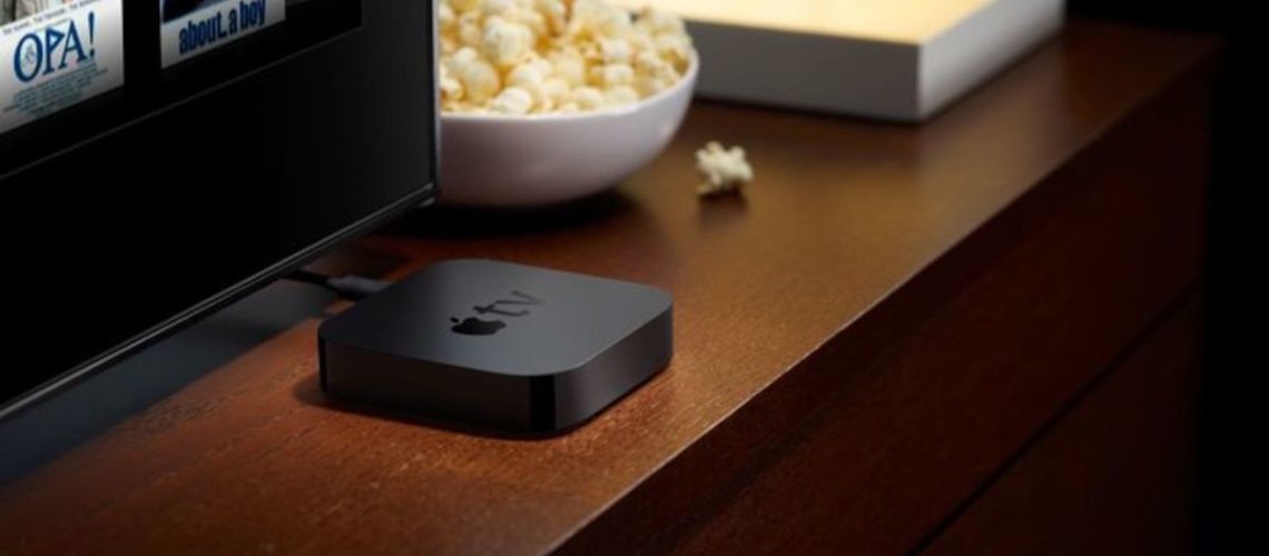Apple TV on counter in living room
