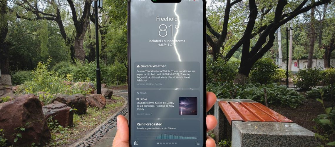 iOS 18 Weather alerts on an iPhone