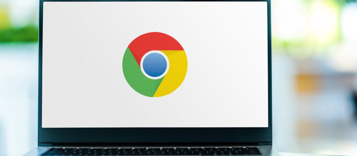 Google Chrome logo on laptop
