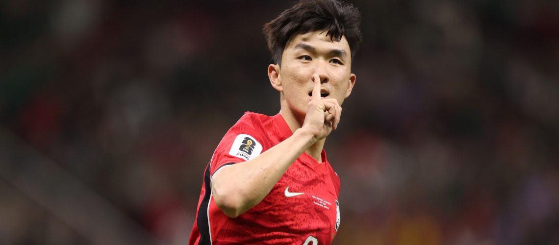 In-Beom Hwang of Korea Republic celebrates scoring his team's first goal during the World Cup 2026 Group A match between Korea Republic and Czechia on June 11, 2026 in Zapopan, Mexico.