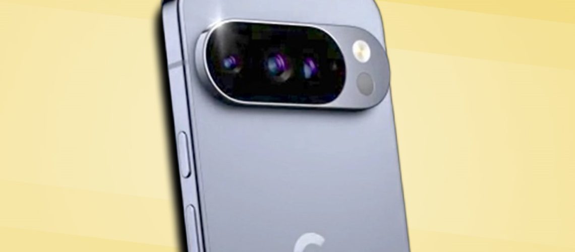 Pixel 10 render against yellow background.