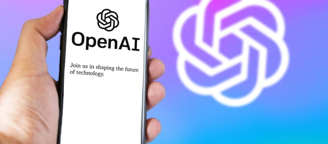 OpenAI logo on a phone screen