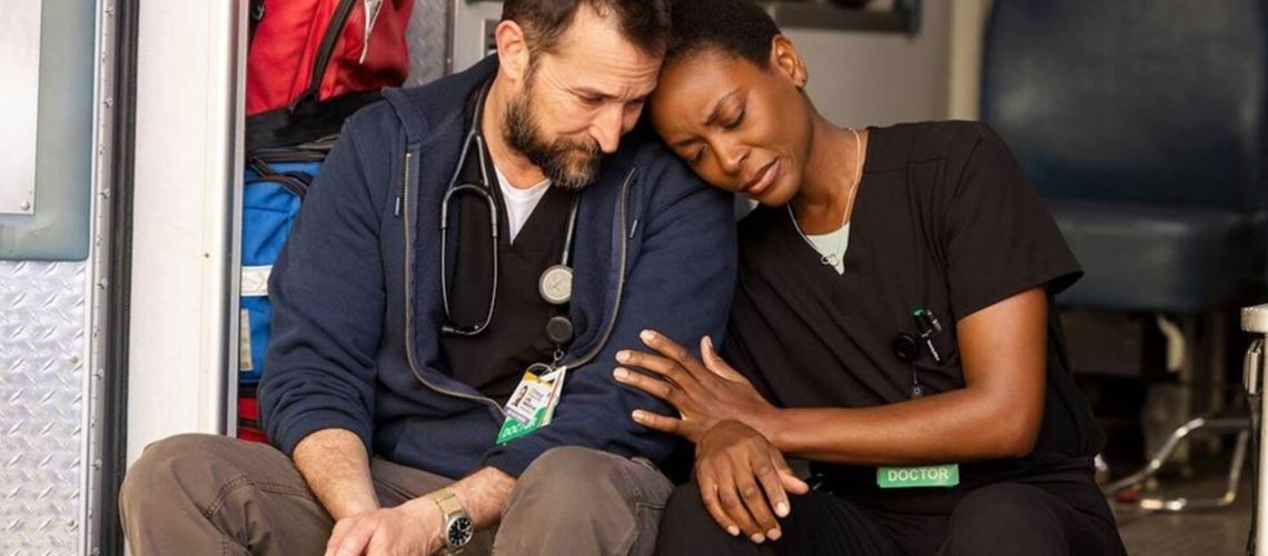 Noah Wyle and Tracy Ifeachor in The Pitt season 1