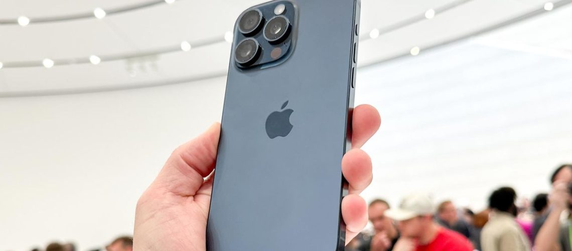 iPhone 15 Pro Max in blue