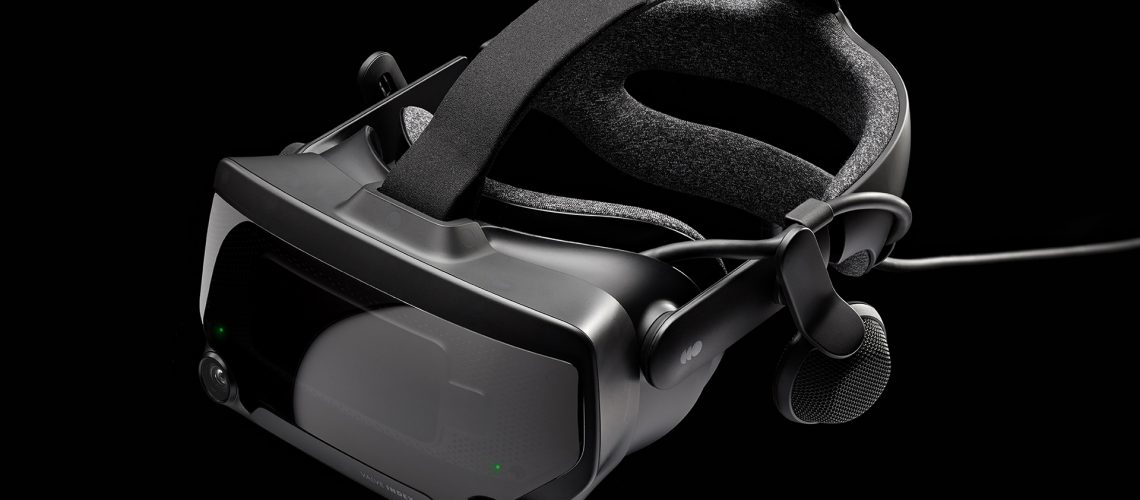A photo of the Valve index VR headset