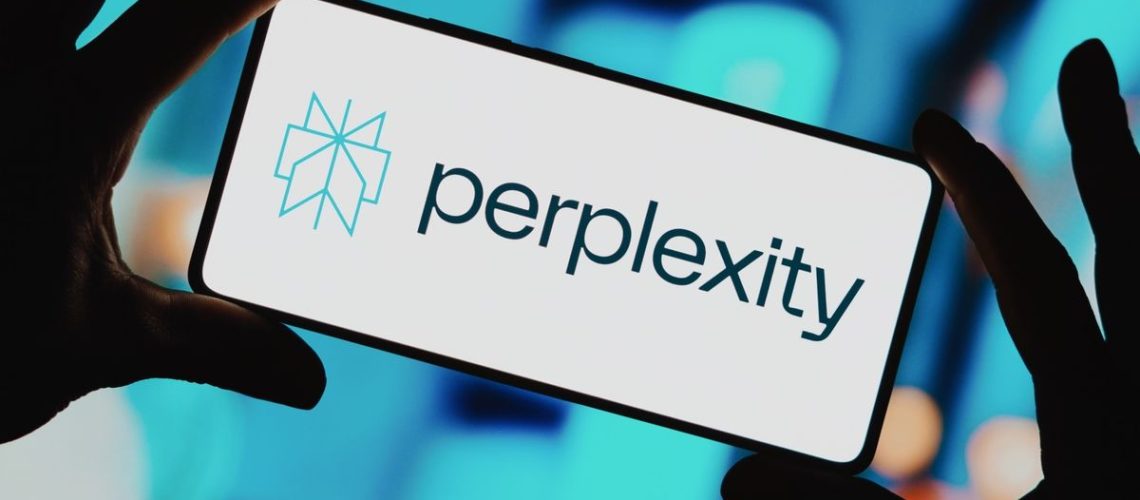 Perplexity logo on a smartphone display