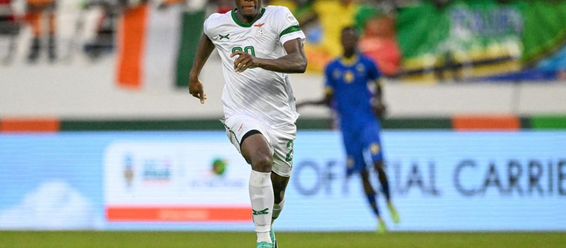 Patson Daka on the ball at AFCON ahead of the Zambia vs Morocco live stream