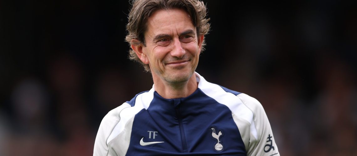 Thomas Frank, Manager of Tottenham Hotspur during the pre-season friendly match between Luton Town and Tottenham Hotspur at Kenilworth Road on July 26, 2025 in Luton, England.