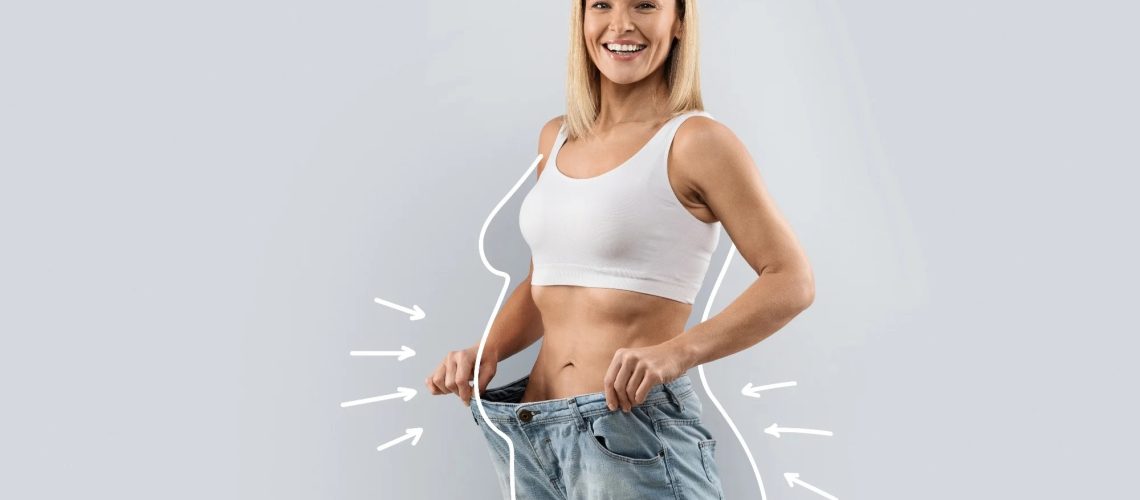 Weight loss in muscular woman