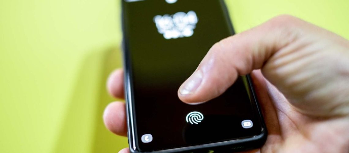 Fingerprint reader on an Android phone.