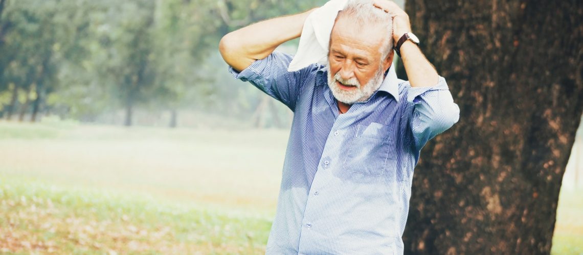The elderly with hot air