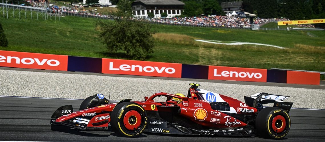 Lewis Hamilton driving the Ferrari during the FIA Formula One World Championship F1 Austria Grand Prix in Spielberg, Austria.