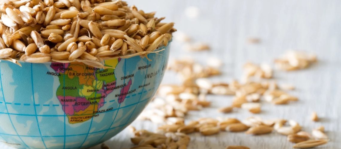 Globe filled with grain