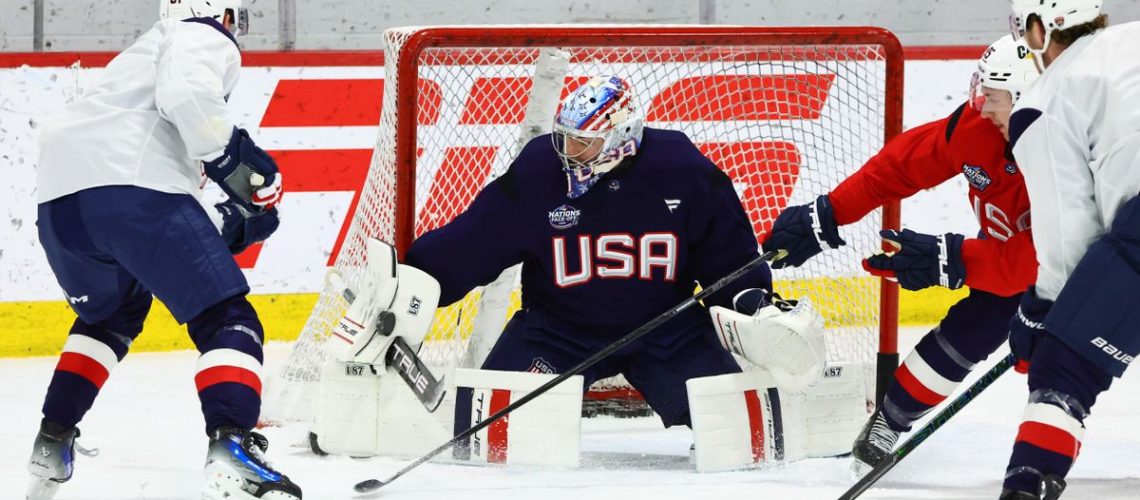 Team USA practice ahead of the NHL 4 Nations Face-Off