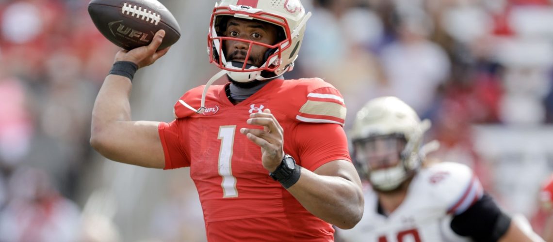 Former Birmingham Stallions QB J'Mar Smith in UFL action