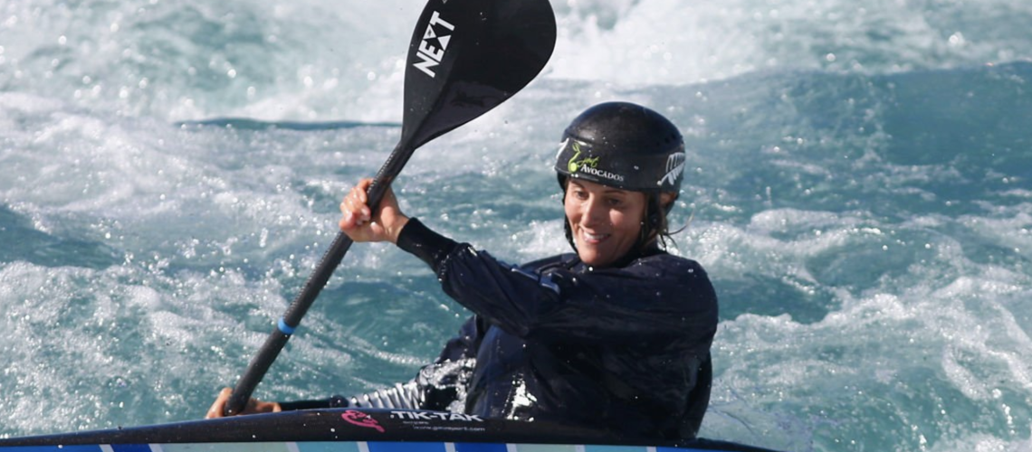 Canoe Slalom paddler Luuka Jones tests the waters before the
