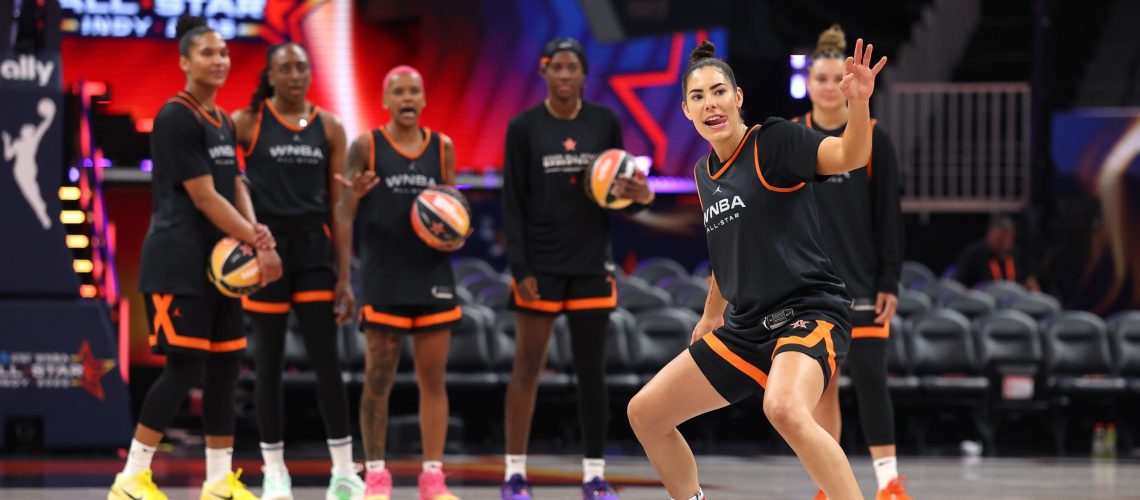 WNBA All-Stars in practice