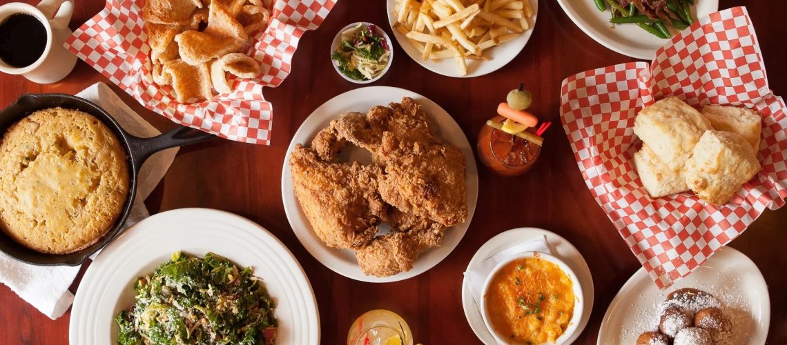 Southern Comfort Food Restaurant Dinner Spread