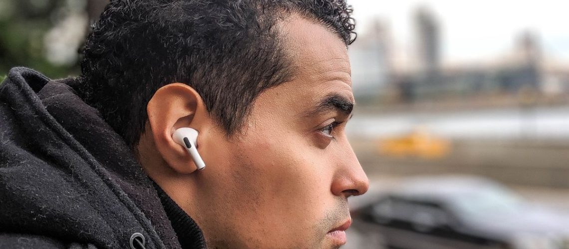 Apple AirPods Pro worn by reviewer Alex Bracetti