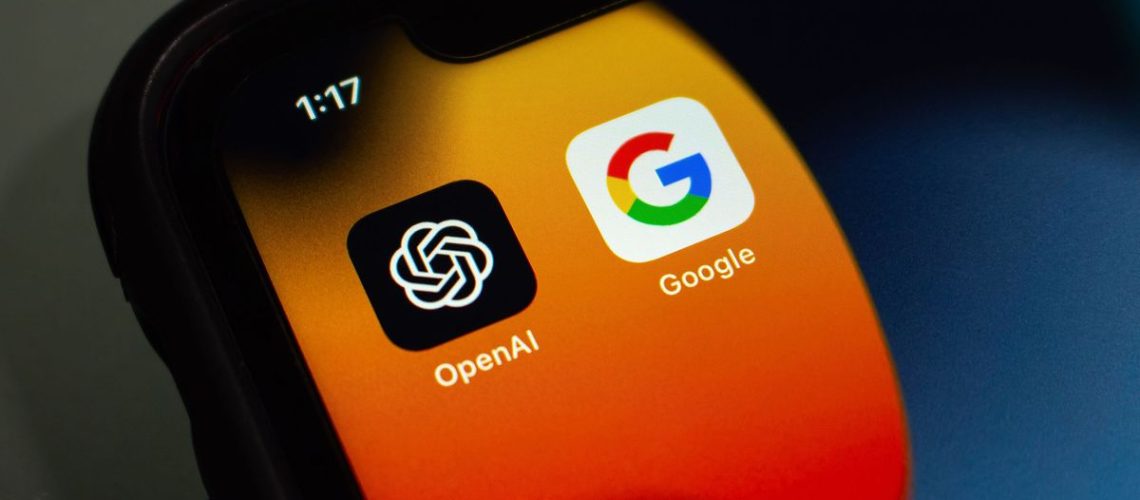 OpenAI and Google apps on a phone