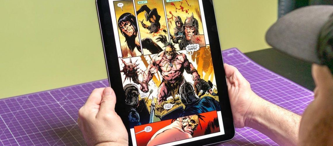 A comic book on an iPad Pro 2024