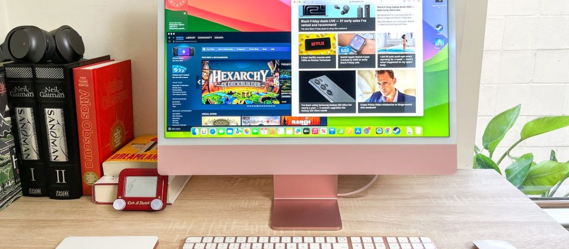 Apple iMac M3 review unit on desk