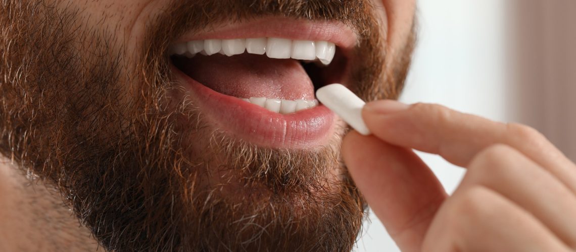 Man with chewing gum