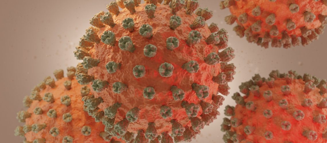 Bird flu virus 3d rendering medical illustration surface structure avian influenza