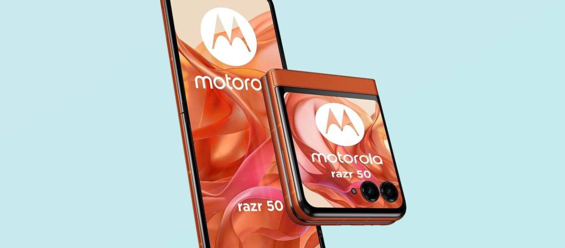 The new Moto Razr on a blue background