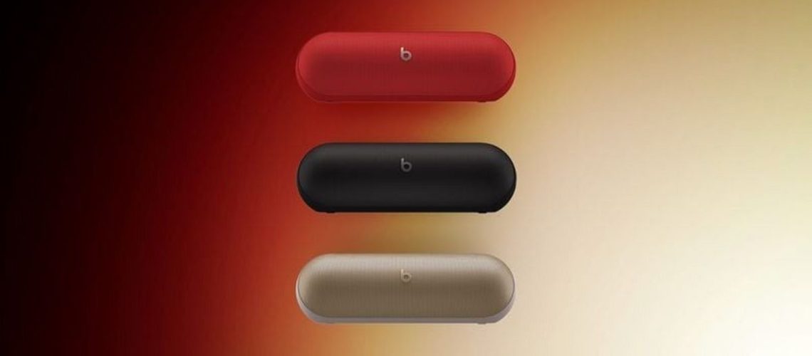 Potential new Beats Pill speakers in red, black, gold