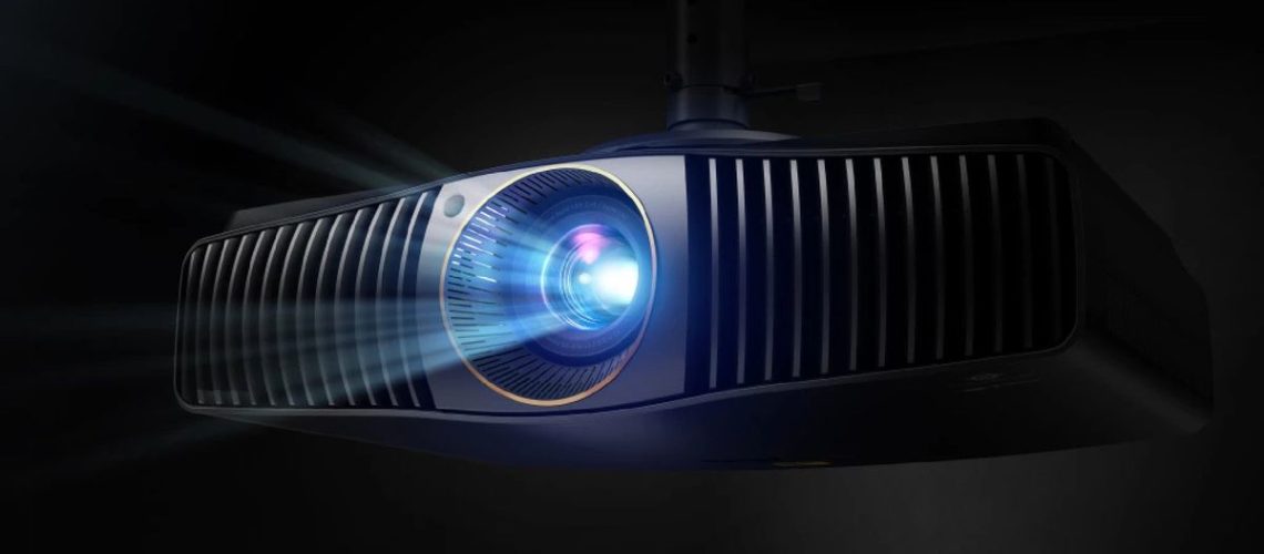 BenQ W5800 projector on black background
