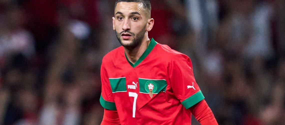 Hakim Ziyech of Morocco ahead of the Morocco vs Tanzania live stream at AFCON 2023