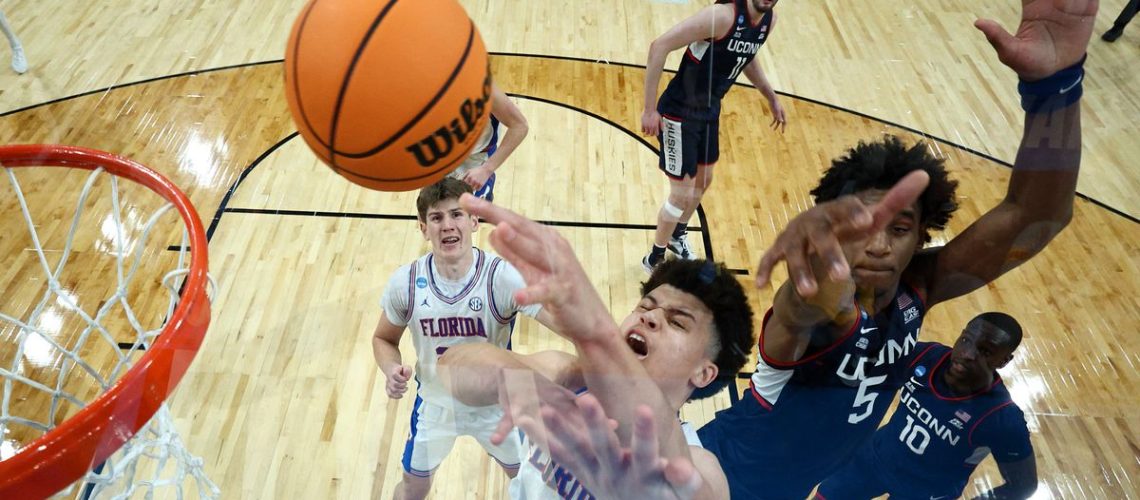Walter Clayton Jr. #1 of the Florida Gators attempts a shot in the second round of the NCAA Men's Basketball Tournament in the build up to the March Madness Sweet 16 (Photo by Jared C. Tilton/Getty Images)