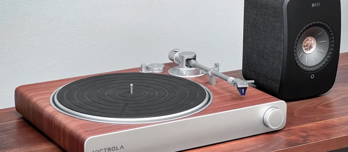 Victrola Stream Sapphire with wireless speakers