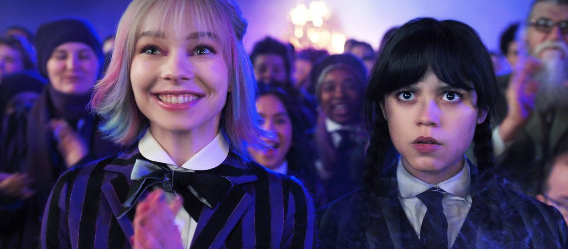 Emma Myers as Enid Sinclair and Jenna Ortega as Wednesday Addams in "Wednesday" season 2 on Netflix
