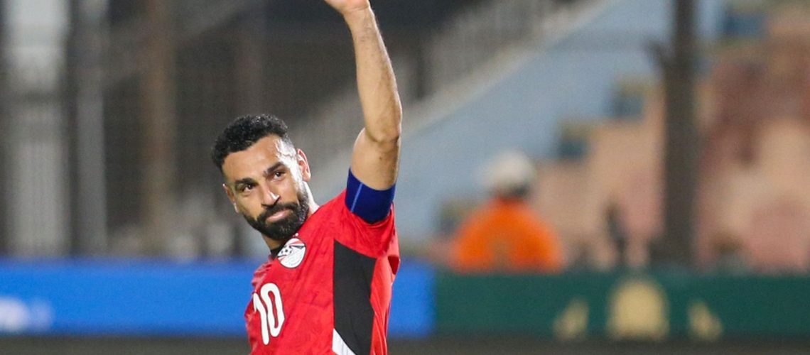 Egypt star Mohamed Salah celebrates scoring a goal