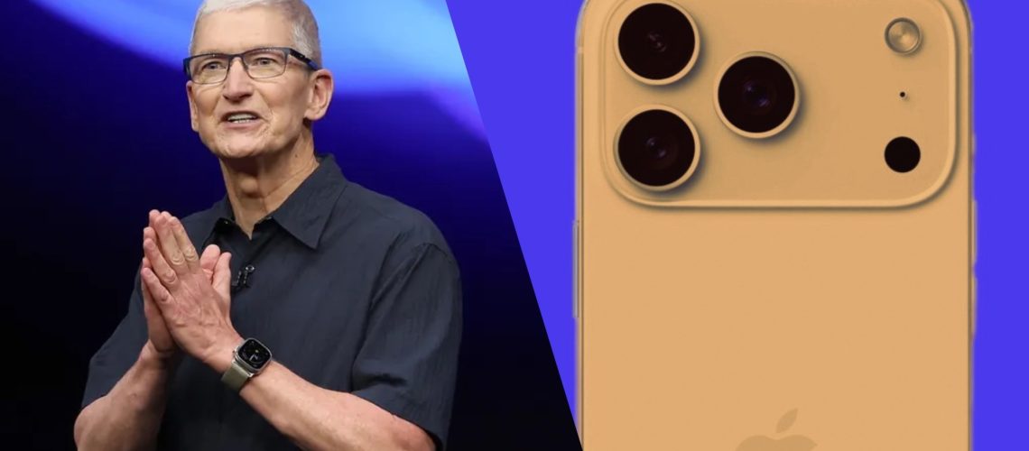 apple event live blog with tim cook next to iphone 17