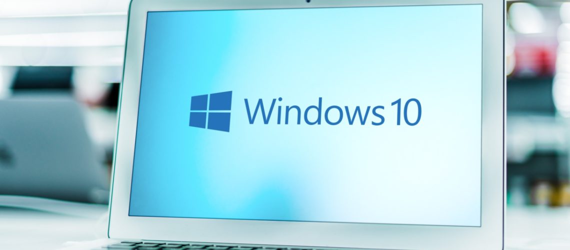 Windows 10 logo on laptop
